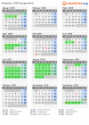 Kalender 1955 mit Ferien und Feiertagen Burgenland