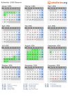 Kalender 1956 mit Ferien und Feiertagen Bayern
