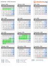 Kalender 1956 mit Ferien und Feiertagen Bremen