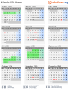 Kalender 1956 mit Ferien und Feiertagen Hessen