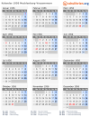 Kalender 1956 mit Ferien und Feiertagen Mecklenburg-Vorpommern