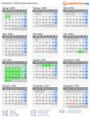 Kalender 1956 mit Ferien und Feiertagen Niedersachsen