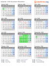 Kalender 1956 mit Ferien und Feiertagen Nordrhein-Westfalen