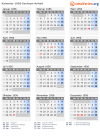 Kalender 1956 mit Ferien und Feiertagen Sachsen-Anhalt