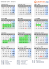 Kalender 1957 mit Ferien und Feiertagen Bayern