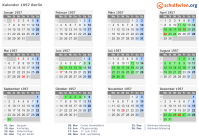 Kalender 1957 mit Ferien und Feiertagen Berlin