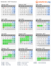 Kalender 1957 mit Ferien und Feiertagen Bremen