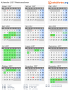 Kalender 1957 mit Ferien und Feiertagen Niedersachsen