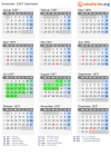 Kalender 1957 mit Ferien und Feiertagen Saarland