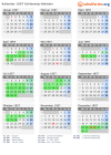 Kalender 1957 mit Ferien und Feiertagen Schleswig-Holstein