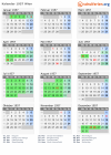 Kalender 1957 mit Ferien und Feiertagen Wien