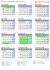 Kalender 1958 mit Ferien und Feiertagen Baden-Württemberg
