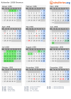 Kalender 1958 mit Ferien und Feiertagen Bremen