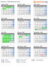 Kalender 1958 mit Ferien und Feiertagen Niedersachsen