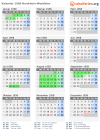 Kalender 1958 mit Ferien und Feiertagen Nordrhein-Westfalen