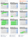 Kalender 1958 mit Ferien und Feiertagen Tirol