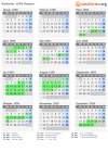 Kalender 1959 mit Ferien und Feiertagen Hessen