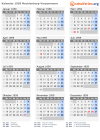 Kalender 1959 mit Ferien und Feiertagen Mecklenburg-Vorpommern