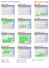 Kalender 1959 mit Ferien und Feiertagen Niedersachsen
