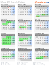 Kalender 1959 mit Ferien und Feiertagen Nordrhein-Westfalen
