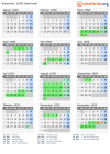 Kalender 1959 mit Ferien und Feiertagen Saarland
