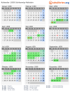 Kalender 1959 mit Ferien und Feiertagen Schleswig-Holstein