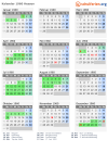 Kalender 1960 mit Ferien und Feiertagen Hessen