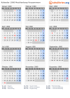 Kalender 1960 mit Ferien und Feiertagen Mecklenburg-Vorpommern