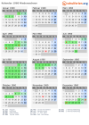 Kalender 1960 mit Ferien und Feiertagen Niedersachsen