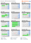 Kalender 1960 mit Ferien und Feiertagen Nordrhein-Westfalen