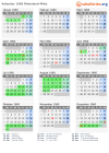 Kalender 1960 mit Ferien und Feiertagen Rheinland-Pfalz