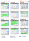 Kalender 1960 mit Ferien und Feiertagen Saarland