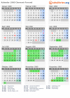 Kalender 1960 mit Ferien und Feiertagen Clermont-Ferrand