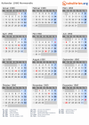 Kalender 1960 mit Ferien und Feiertagen Normandie