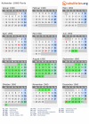 Kalender 1960 mit Ferien und Feiertagen Paris