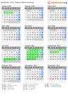 Kalender 1961 mit Ferien und Feiertagen Baden-Württemberg