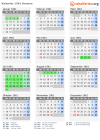 Kalender 1961 mit Ferien und Feiertagen Bremen