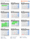 Kalender 1961 mit Ferien und Feiertagen Hessen