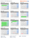 Kalender 1961 mit Ferien und Feiertagen Niedersachsen