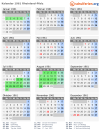 Kalender 1961 mit Ferien und Feiertagen Rheinland-Pfalz