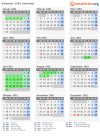 Kalender 1961 mit Ferien und Feiertagen Saarland