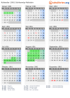 Kalender 1961 mit Ferien und Feiertagen Schleswig-Holstein
