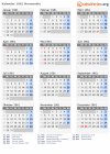 Kalender 1961 mit Ferien und Feiertagen Normandie