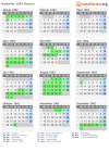 Kalender 1962 mit Ferien und Feiertagen Bayern