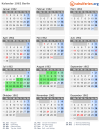 Kalender 1962 mit Ferien und Feiertagen Berlin