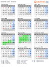 Kalender 1962 mit Ferien und Feiertagen Bremen