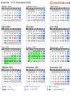 Kalender 1962 mit Ferien und Feiertagen Rheinland-Pfalz