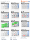 Kalender 1962 mit Ferien und Feiertagen Saarland