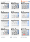 Kalender 1962 mit Ferien und Feiertagen Sachsen