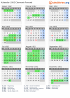 Kalender 1962 mit Ferien und Feiertagen Clermont-Ferrand